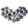 10 PCS Heart Labradorite Crystal Thicken Set Blue Black Polished Stones Palm Love Natural Healing Crystals Gemstones Reiki Energy Balancing Carved Palm Worry Stone Meditation Gift view 2