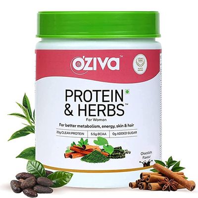 Seasol Protein & Herbs, Women (Natural Protein Powder with Ayurvedic Herbs - Shatavari, Giloy, Curcumin, & Multivitamins) for Better Metabolism, Skin & Hair, Certified Clean (Chocolate, 500g)