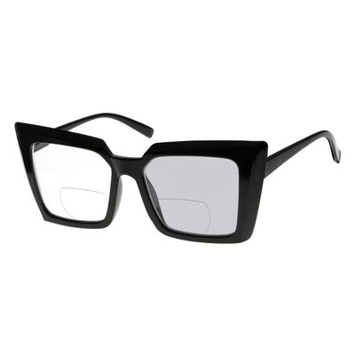 Eyekepper Transition Photochromic Bifocal Readers Reading Glasses for Women Oversized Black +3.5
