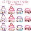 12 Pack Donut Party Favor Boxes Two Sweet Candy Treat Bags Cute Donut Goodie Bags with Dessert Thanks A Hole Bunch Candy Gift Birthday Boxes for Kids Birthday Baby Shower Party Decorations Supplies view 3