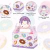 12 Pack Donut Party Favor Boxes Two Sweet Candy Treat Bags Cute Donut Goodie Bags with Dessert Thanks A Hole Bunch Candy Gift Birthday Boxes for Kids Birthday Baby Shower Party Decorations Supplies view 4