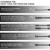 Hion 6 Pcs Ear Wax Removal Kit,Professional Double-Headed Ear Pick Earwax Removal Tools,316L Stainless Steel Ear Cleaner Curette with Cleaning Brush and Storage Box,Suit for Kid Adult(Black) view 2