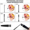 Hion 6 Pcs Ear Wax Removal Kit,Professional Double-Headed Ear Pick Earwax Removal Tools,316L Stainless Steel Ear Cleaner Curette with Cleaning Brush and Storage Box,Suit for Kid Adult(Black) view 4