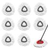 8-Pack Spin Mop Replacement Heads, 100% Microfiber Spin Mop Refills Heads for Easy Wring, 360Micro Replacement Mop Head for Easy House Cleaning Floor Mopping - (White) view 1