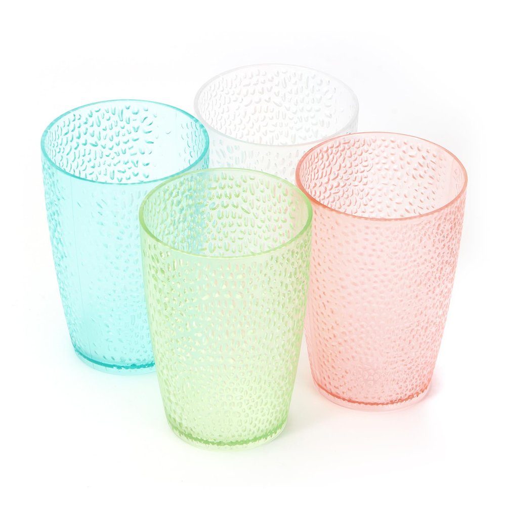 Ottdien Unbreakable Plastic Drinking Glasses Set of 4, Plastic Tumblers Cups Reusable, Colorful BPA Free Dishwasher Safe, Water Juice Cups Gifts 12oz