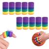 10 Pcs Finger Sleeves for Sports, Thumb Splint Brace Support Breathable Compression Protector for Trigger Finger, Arthritis, Basketball, Volleyball, Tennis, Badminton (Rainbow) view 1