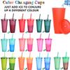 Suertestarry Color Changing Cups, Bulk Tumblers with Lids and Straws, 15 Pack of Reusable Plastic Cups, Kids & Adult Friendly, 24oz Smoothie Travel Cup (Rainbow, 15 Packs) view 3