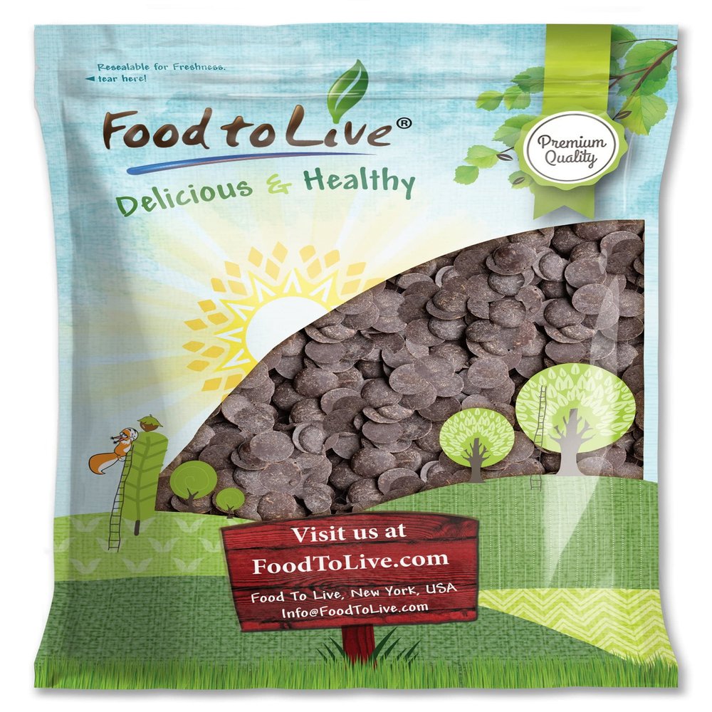 Food to Live Cacao Paste Wafers, 8 Pounds - Premium Raw Cacao Liquor, Pure, Unsweetened, Vegan, Bulk. Rich in Antioxidants, Essential Minerals. Perfect for Homemade Desserts, Chocolate Bars