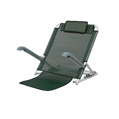 YYDX Portable Lifting Backrest, Leisure Floor Grass Beach Backrest, Adjustable Back with Armrests, Foldable Stainless Steel Back Support,Black