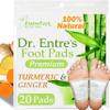 Dr. Entre's Foot Pads: 20 Pack of Turmeric & Ginger Premium Pads to Feel Better, Sleep Better & Relieve Stress | Organic Foot Patches view 1