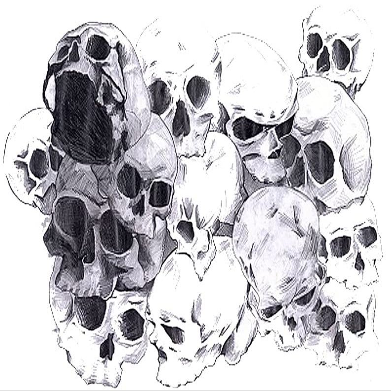 1/4 Sheet - Halloween Skulls Birthday - D5814 - 2D Edible Cake Cupcake Party Topper