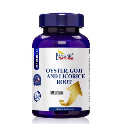 (3 Pack) Esmond Natural: Oyster, Goji & Licorice Root Complex, GMP, Natural Product Assn Certified, Made in USA - 180 Capsules