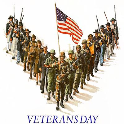 1/2 Sheet - Veteran's Day Birthday - D3805-2D Edible Cake Cupcake Party Topper