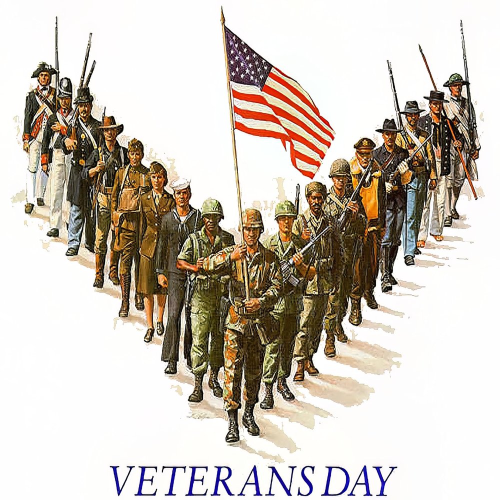 1/2 Sheet - Veteran's Day Birthday - D3805-2D Edible Cake Cupcake Party Topper