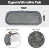 16.5 inch Mop Pads Refills, 3 Pack Microfiber Reusable Replacement Mop Pads Flat Replacements Heads for Wet Or Dry Floor Cleaning and Scrubbing, Grey Tassel Cloth view 2
