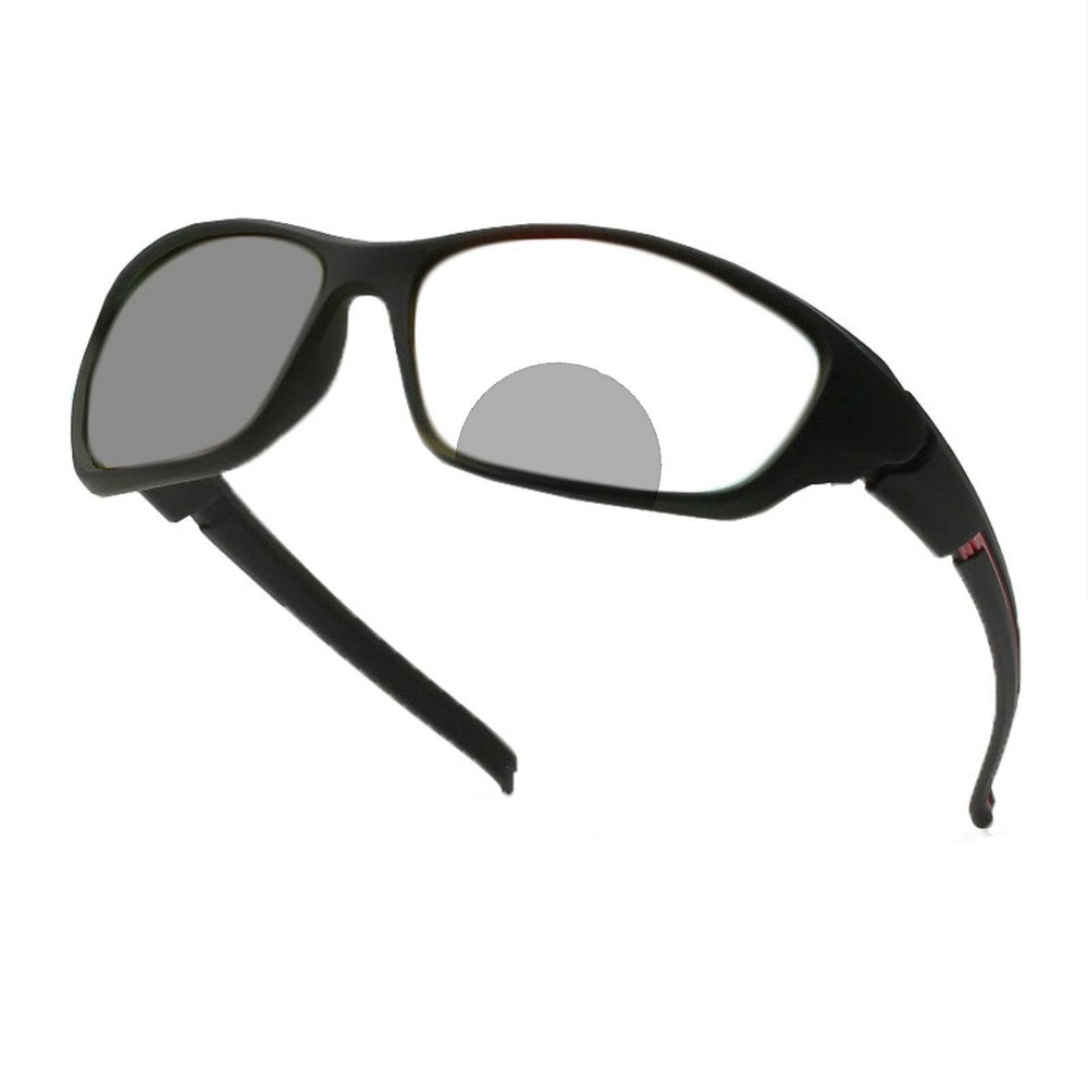 Photochromic Bifocal Reading Glasses Men Safety Sports Square Readers Sunglasses Transition cycling Anti UV Ray Eyestrain (black, 2.75, multiplier_x)