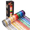 20 Colors 300 Yard Double Faced Rainbow Satin Ribbon -18 Ribbon Rolls & 2 Glitter Metallic Ribbon,3/8" X 15 Yard/Roll,Perfect for Christmas Gift Wrapping,Hair Bows & Other Craft Projects view 1
