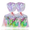 Ctoiotc Valentine Cellophane Treat Bags, Iridescent Holographic Candy Goodie Bags with 5 Colors Pieces Twist Ties for Birthday Party Favors, Easter, Weddings, Christmas, Valentines view 3