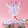 Ctoiotc Valentine Cellophane Treat Bags, Iridescent Holographic Candy Goodie Bags with 5 Colors Pieces Twist Ties for Birthday Party Favors, Easter, Weddings, Christmas, Valentines view 4