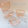 Denture Bath Box,Denture Case,Three-Layer Retainer Case,Non Full Denture Cup,Mouth Guards Holder,Part Removable False Teeth Soak Container,Retainer Clean Box(orange) Size:3.15 * 2.08 * 3.35 view 2