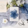 Ribbli Navy Organza Wired Ribbon, Navy Sheer with Metallic Edge,2-1/2 Inch x 20 Yards Christmas Tree Ribbon for Decoration Large Gift Wrapping,Wedding Decoration view 3