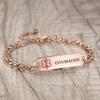 AOAMID Medical Alert Bracelet for Women Adjustable Personalized Free Engrave Coumadin Stainless Steel Medical ID Bracelets 6.5-8 Inch(Rose Gold) view 2