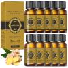 10 Pack Belly Drainage Ginger Oil, Ginger Oil Lymphatic Drainage Massage Oil, Natural Lymphatic Drainage Ginger Oil,Ginger Massage Oil,Plant Aroma Oil, Natural Ginger Essential Oil view 1