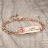 AOAMID Medical Alert Bracelet for Women Adjustable Personalized Free Engrave DNR Do Not Resuscitate Stainless Steel Medical ID Bracelets 6.5-8 Inch(Rose Gold) view 2