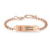 AOAMID Medical Alert Bracelet for Women Adjustable Personalized Free Engrave Gastric Bypass Stainless Steel Medical ID Bracelets 6.5-8 Inch(Rose Gold)