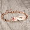 AOAMID Medical Alert Bracelet for Women Adjustable Personalized Free Engrave Gastric Bypass Stainless Steel Medical ID Bracelets 6.5-8 Inch(Rose Gold) view 2