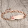 AOAMID Medical Alert Bracelet for Women Adjustable Personalized Free Engrave Stainless Steel Medical ID Bracelets 6.5-8 Inch(Rose Gold) view 2