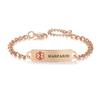 AOAMID Medical Alert Bracelet for Women Adjustable Personalized Free Engrave Warfarin Stainless Steel Medical ID Bracelets 6.5-8 Inch(Rose Gold)