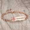 AOAMID Medical Alert Bracelet for Women Adjustable Personalized Free Engrave Warfarin Stainless Steel Medical ID Bracelets 6.5-8 Inch(Rose Gold) view 2