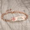 AOAMID Medical Alert Bracelet for Women Adjustable Personalized Free Engrave Blood thinner Stainless Steel Medical ID Bracelets 6.5-8 Inch(Rose Gold) view 2