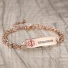 AOAMID Medical Alert Bracelet for Women Adjustable Personalized Free Engrave Seizures Stainless Steel Medical ID Bracelets 6.5-8 Inch(Rose Gold) view 2
