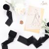 Socomi Black Handmade Fringe Chiffon Silk Ribbon 1-3/4" x 7Yd 4 Rolls Frayed Ribbons for Wedding Invitations Bridal Bouquets Wrapping view 2