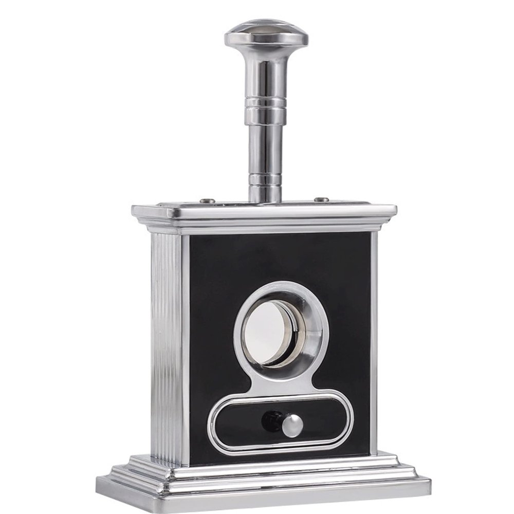 Feilx Cigar Cutter Stainless Steel Bronze Engraved Double Cut Blade Cigar Guillotine,Accessories Tools Gift for Cigar Lovers (Color : B)