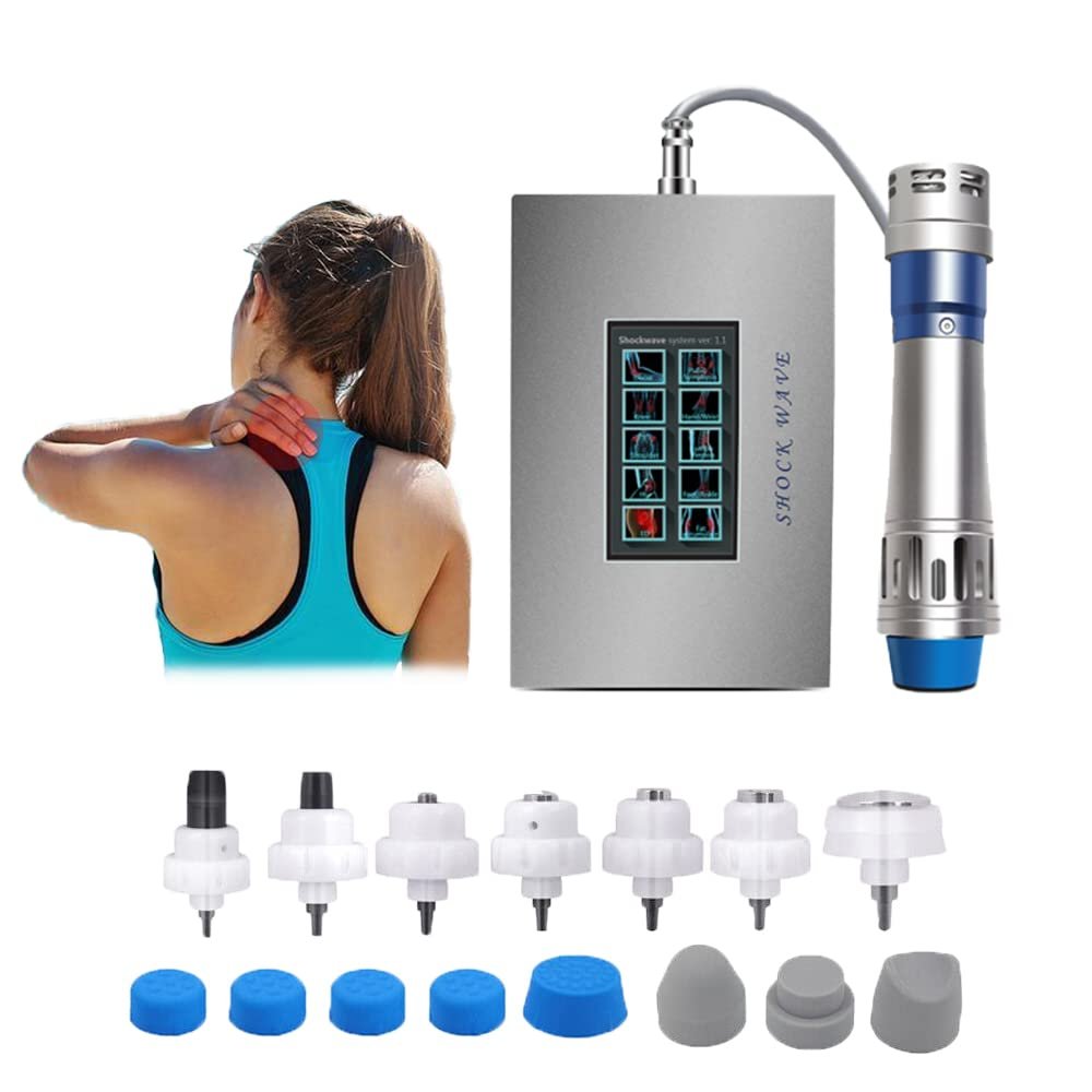 Body Massager Shockwave Therapy Machine for Body Muscle Relaxation Pain Relief with 7 Massager Heads