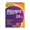 Allegra Adult 24-Hour Allergy Relief Tablets, Non-Drowsy Indoor and Outdoor Allergy Medicine, 180 mg Fexofenadine HCI Antihistamine Pill, 100-Count view 1