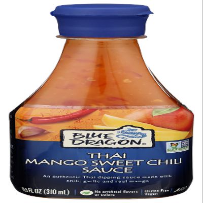 Blue Dragon Thai Mango Sweet Chili Sauce, Dipping Sauce, Marinade, Squeezy Bottle, Gluten Free, Vegan, 10.5 Ounce (Pack of 1)