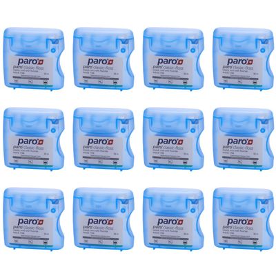 #1766 - Paro Classic Floss 50m, Waxed, Fluoridated, Mint (50m) - Pack of 12
