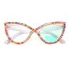 willochra Womens Colorful Rhinestone Cat Eye Bifocal Reading Glasses Blue light blocking Reader Computer Eyeglass Frame UV (clear, 0, multiplier_x) view 1