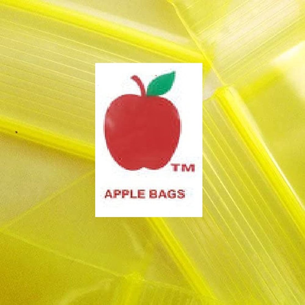 1000 PACK APPLE BRAND BAGGIES MINI 2mil CLEAR BAGS 1000 resealable plastic (125125-S Yellow)