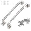 2 Pack 18 inch Shower Grab Bar with Knurled Anti-Slip Grip, ADA 500lbs Supporting, Grab Bar for Bathroom with Concealed Screws, Stainless Steel Chrome Polished Handicap Grab Bar for Christmas Gifts view 1
