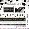 4 Rolls 2025 Graduation Ribbons for Wrapping Gifts, Congratulations Grosgrain Ribbons for Graduation Decoration DIY Party, 0.4"/0.9" X 5 Yards White Black Graduations Cap 2025 Ribbon for Graduations view 2
