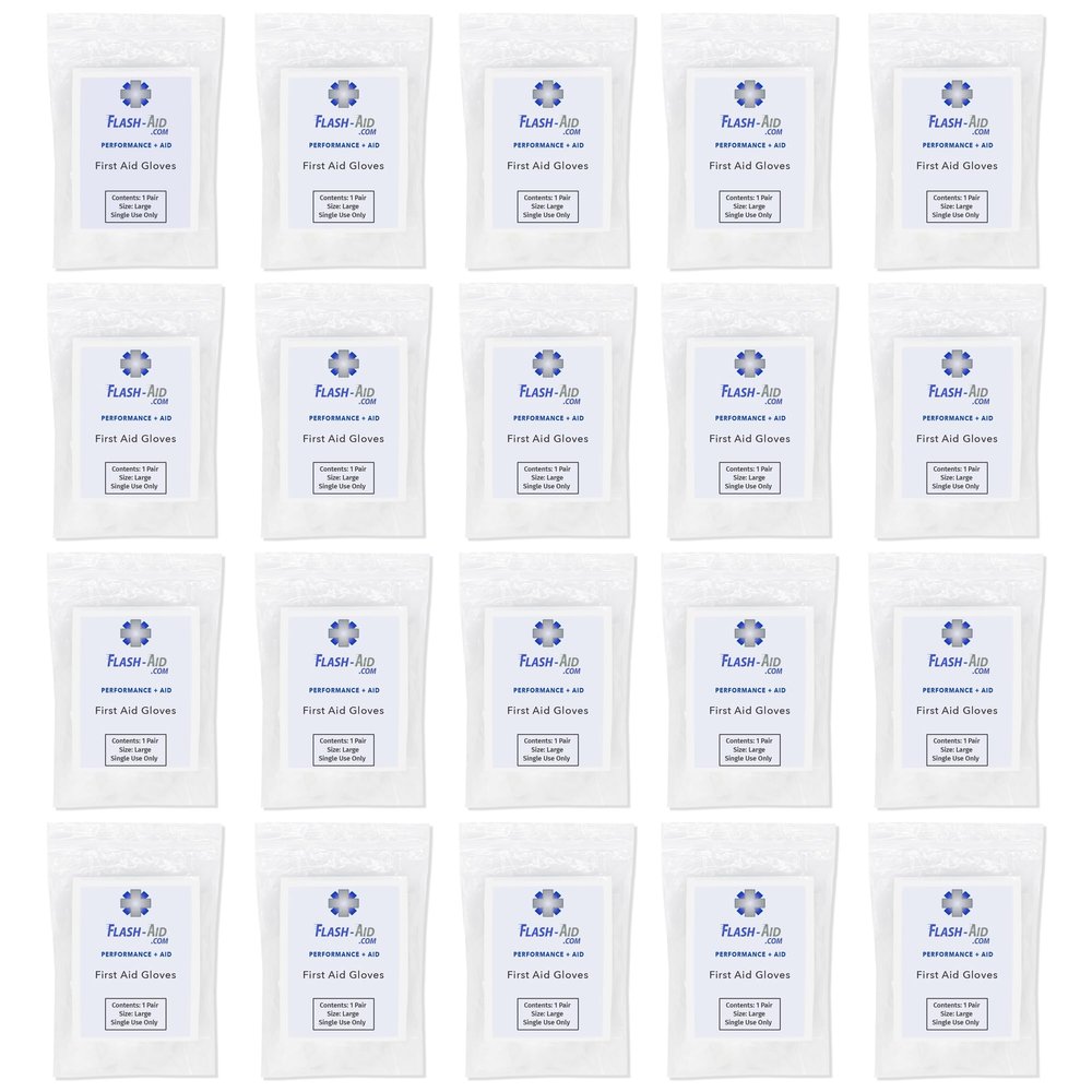 Individually Packaged First Aid Gloves Disposable Latex-Free, First Aid Kits, Emergency Use - Hygienic Single-Use - 20 Pairs (40 Gloves)