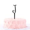 Initial J Wedding Cake Topper,Letter Monogram Cake Toppers Personalized Any Initial Custom Cupcake Topper for Wedding Anniversary Party Supplies Gifts,Black Acrylic Birthday Cake Topper view 1