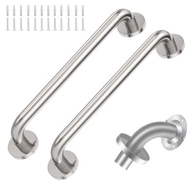 16 Inch Shower Grab Bar 2 Pack Polished Chrome SUS 304 Safety Grab Bars with Concealed Screws, 500lbs Support Assist Bath Handle Balance Bar for Handicap Elderly Pregnant Women for Christmas Gifts