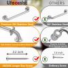 16 Inch Shower Grab Bar 2 Pack Polished Chrome SUS 304 Safety Grab Bars with Concealed Screws, 500lbs Support Assist Bath Handle Balance Bar for Handicap Elderly Pregnant Women for Christmas Gifts view 2