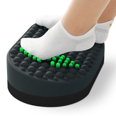 Dikdoc Foot Rest for Under Desk at Work, Home Office Foot Stool, Ottoman Foot Massager for Plantar Fasciitis Relief, Soft Silicone Footrests, Anti-Fatigue (Gray)